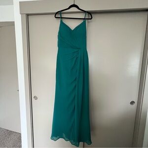 Chiffon V Neck Dress with Slit